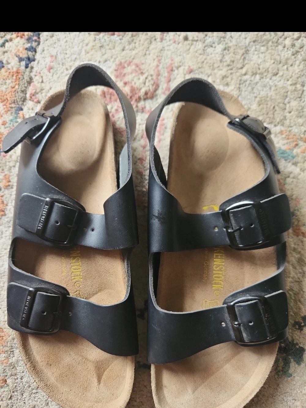 Birkenstock Black Men's Double-Strap Buckle Sandals 45